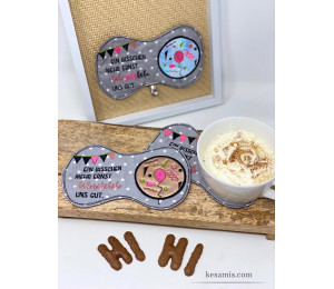 Stickdatei ITH - MugRug "Ein bisschen mehr Ernst täterätätäte uns gut"